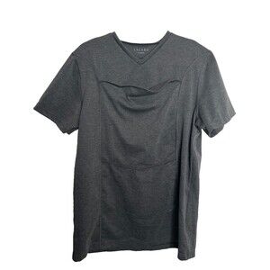 Lalabu Dad Shirt XL Gray Baby Wearing T-Shirt with Kangaroo Pouch Short Sleeve